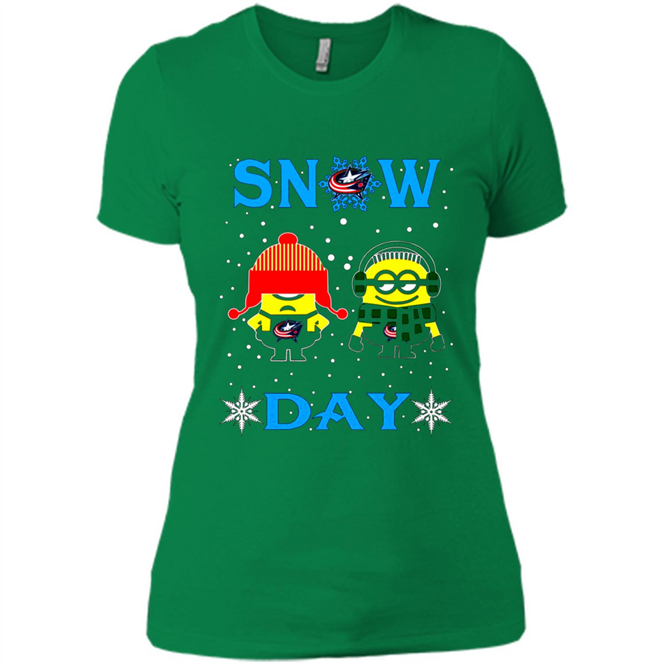 Snow Day Shirt For Columbus Blue Jackets Vs Minion Fans pingpong