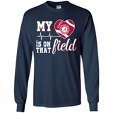 Alabama Crimson Football My Heart is on that Field - Long Sleeve T-Shirt