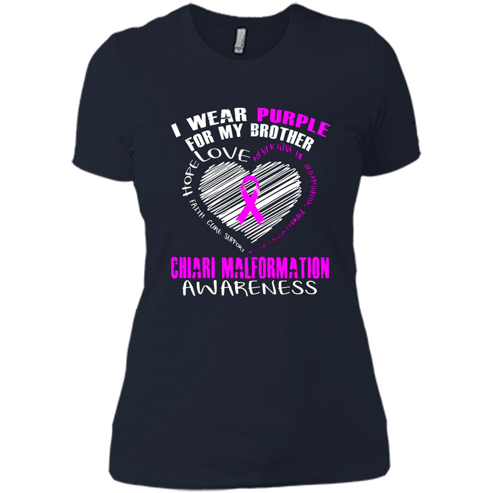 I Wear Purple For My Brother Chiari Malformation - Ladies' Boyfriend T-Shirt