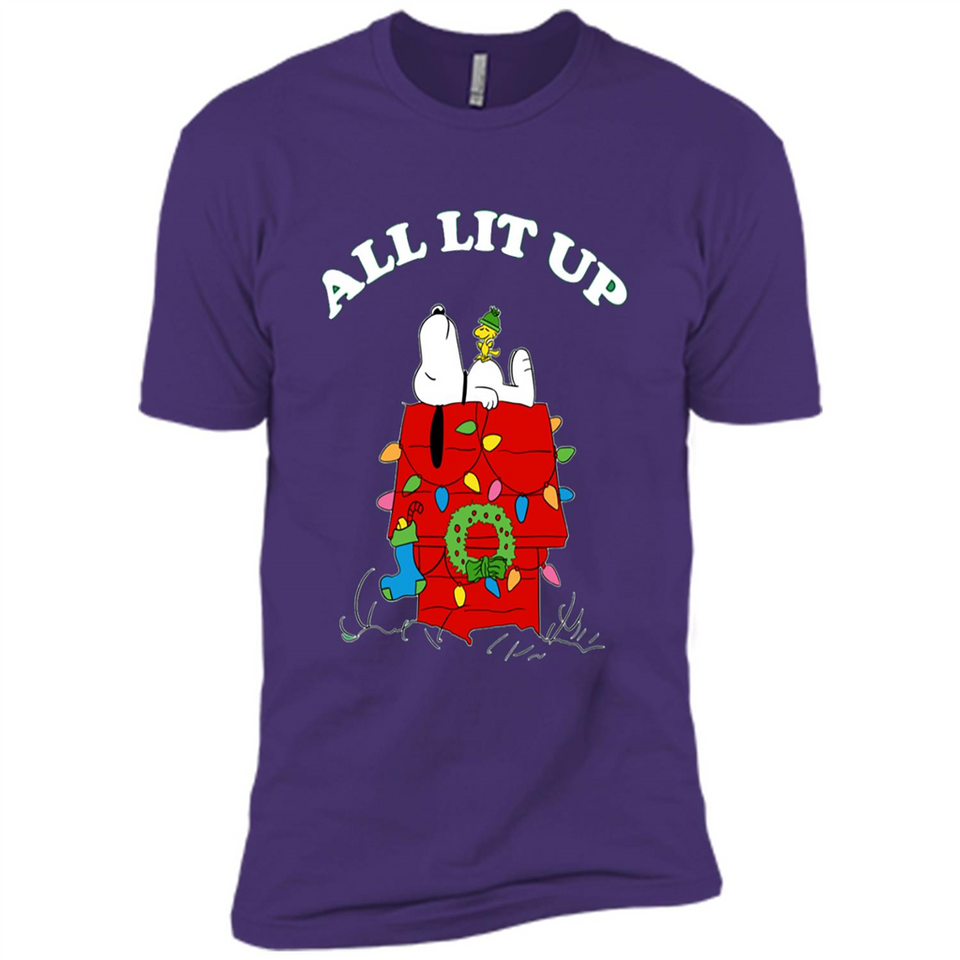 Peanuts By Schulz Snoopy Young Men_s Christmas - Premium Short Sleeve T-Shirt