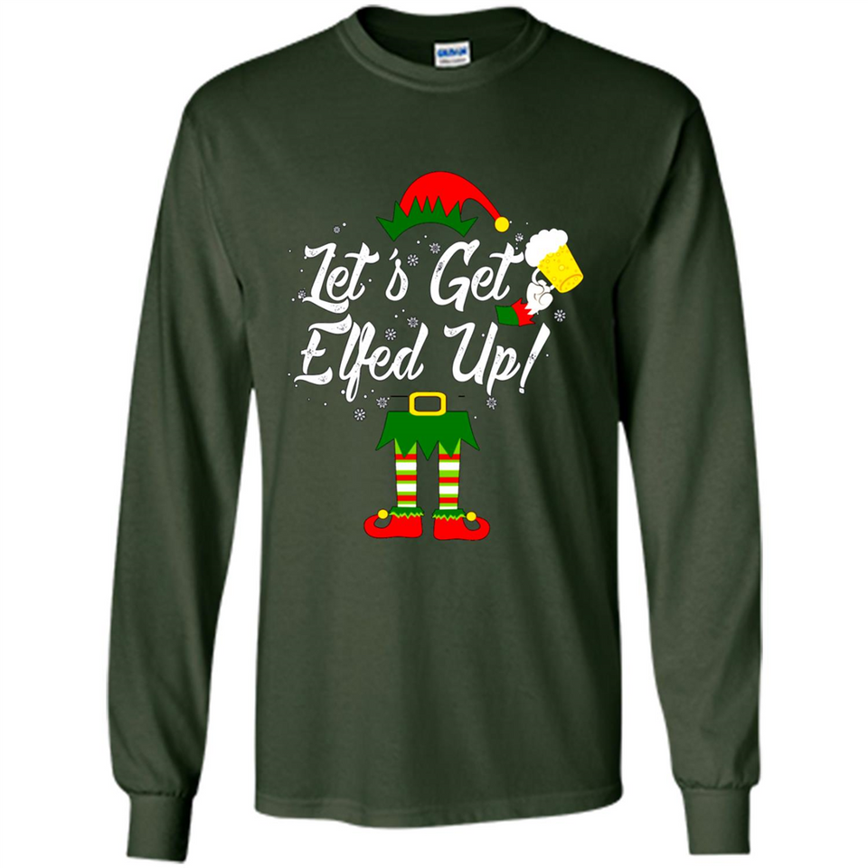 Let's Get Elfed Up Drinking Beer Christmas PINGPONG