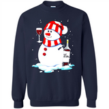 Cute Snowman drink Red Wine Christmas T-Shirt - Sweatshirt