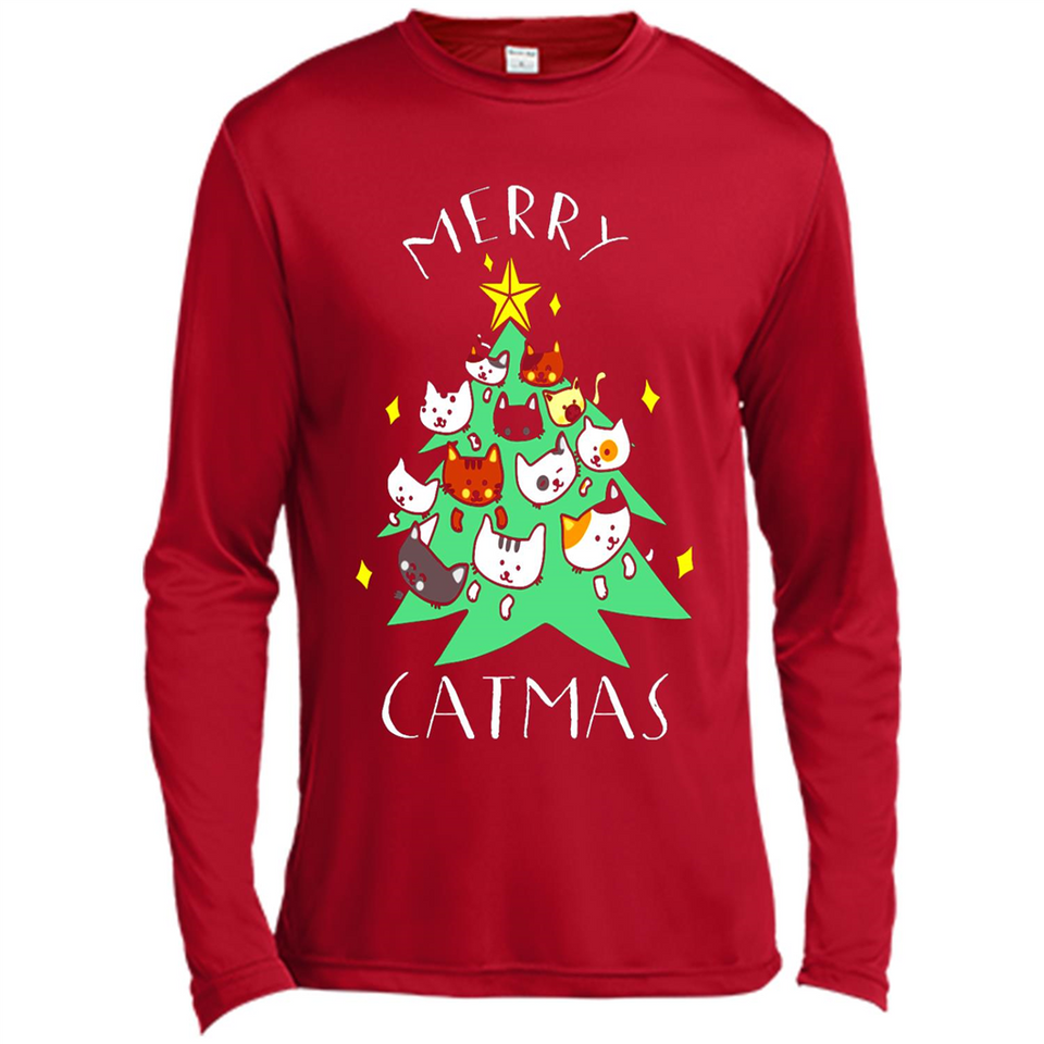 Merry Catmas Funny Cool Christmas Mug PINGPONG - Canvas Long Sleeve T-Shirt