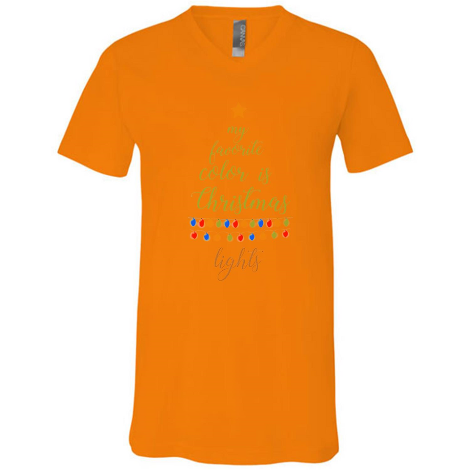 My Favorite Color is Christmas Lights Xmas Sporty T-Shirt - Canvas Unisex V-Neck
