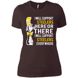 Shirt For Dr Seuss Cat And Pittsburgh Steelers Fans - Ladies' Boyfriend T-Shirt