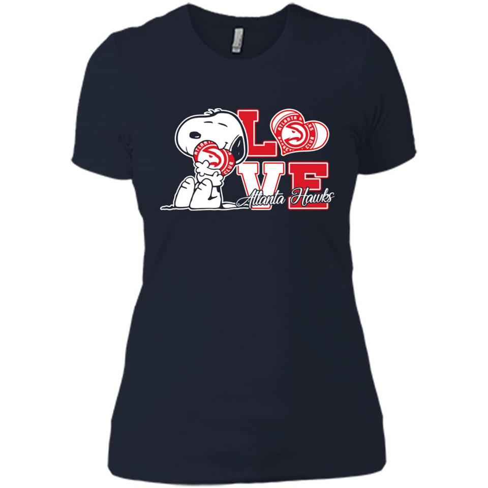 Snoopy loves NBA Atlanta Hawks - Ladies' Boyfriend T-Shirt
