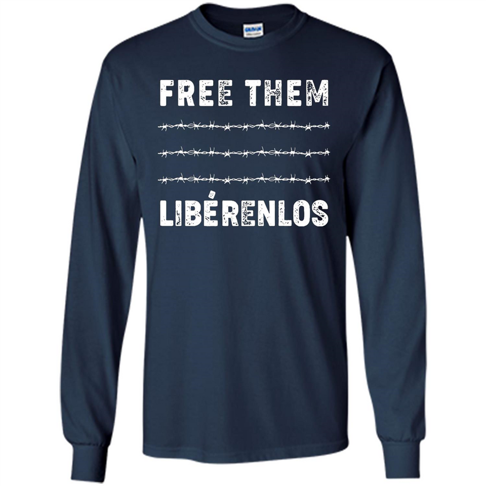 Peaceful Communities- Free Them Liberenlos Shirt PINGPONG - Long Sleeve T-Shirt