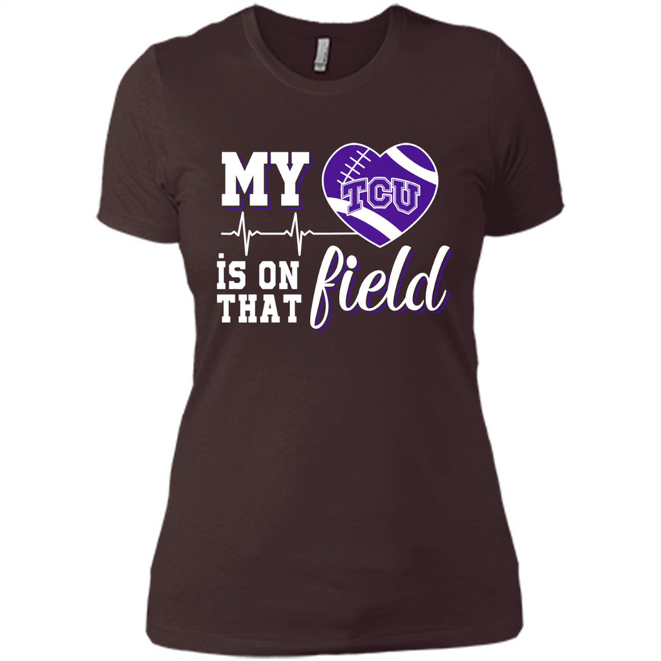 TCU Horned Frogs Football My Heart is on that Field - Ladies' Boyfriend T-Shirt