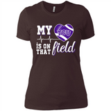 TCU Horned Frogs Football My Heart is on that Field - Ladies' Boyfriend T-Shirt