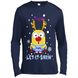Minion Atlanta Braves Ugly Christmas Sweater Let it Snow - Canvas Long Sleeve T-Shirt