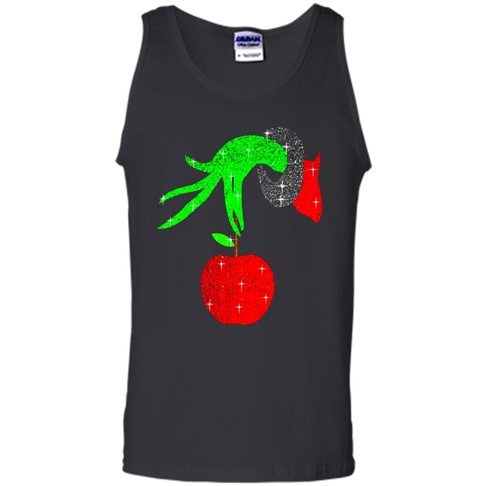 Christmas The Grinch Hand Holding Apple Ornament sweater - Tank Top