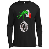 Amazing tee Oklahoma Sooners Glitter Grinch Monogram Ornament Christmas Gift - Canvas Long Sleeve T-Shirt
