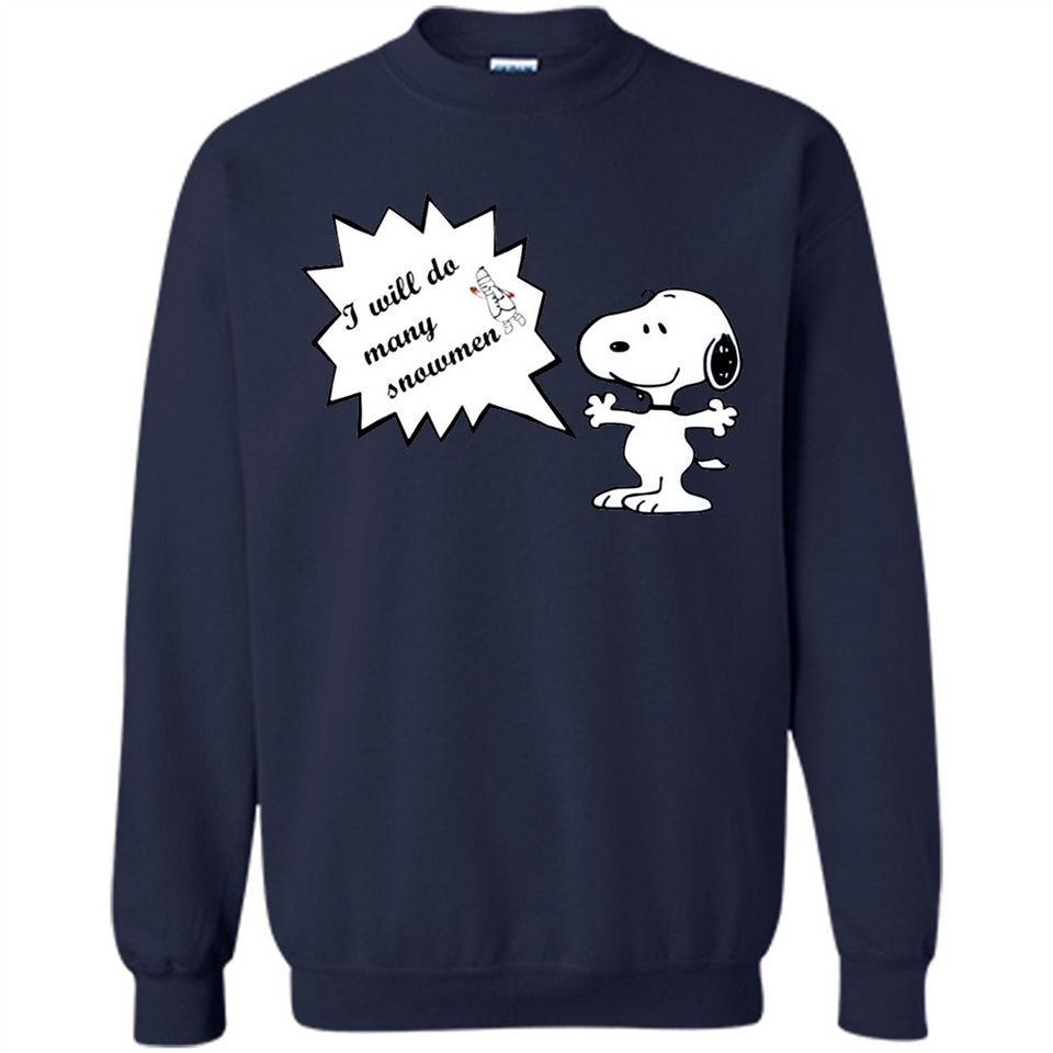 Snoopy I Will Do Many Snowman Christmas