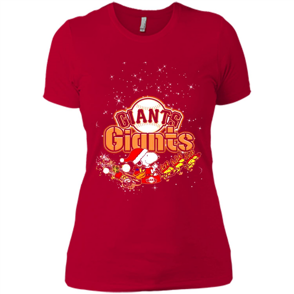 Snoopy Christmas San Francisco Giants - Ladies' Boyfriend T-Shirt