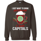 I Just Want To Drink Hot Chocolate & Watch Washington Capitals Ugly Christmas Sweater PINGPONG