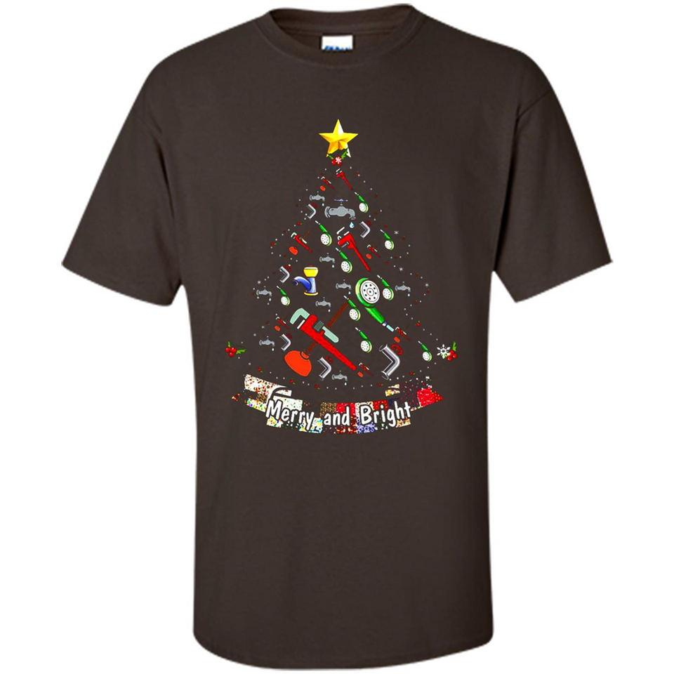 Merry And Bright Plumber Christmas Tree Shirt PINGPONG - Shirt