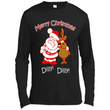 Christmas T-Shirt Santa And Reindeer Dilly Dilly - Canvas Long Sleeve T-Shirt