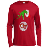Fantastic Georgia Tech Yellow Jackets Glitter Grinch Monogram Ornament Christmas - Canvas Long Sleeve T-Shirt