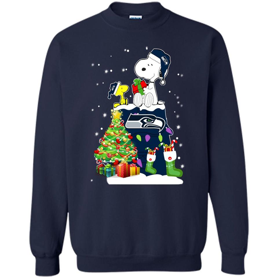 SEATTLE SEAHAWKS SNOOPY & WOODSTOCK CHRISTMAS