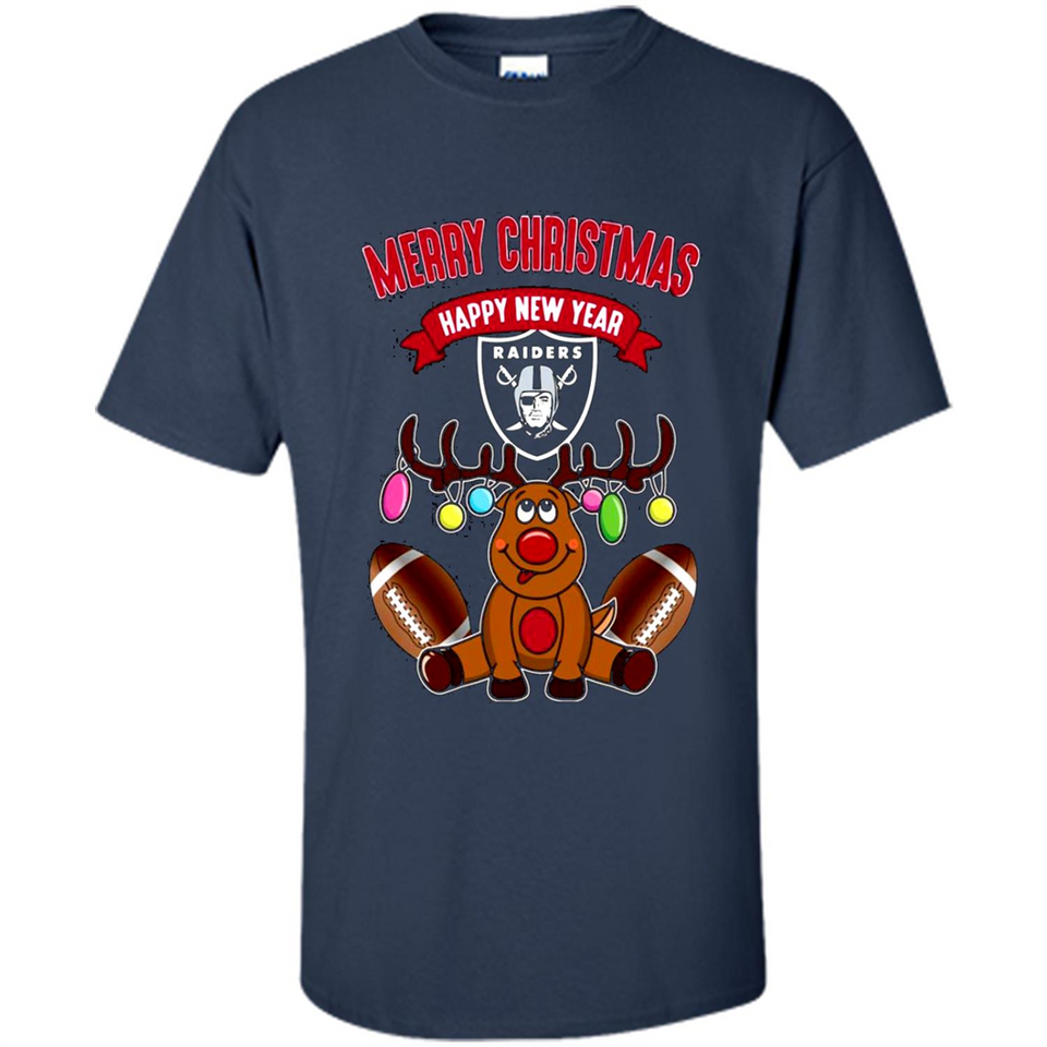 Oakland Raiders NFL Reindeer Funny Merry Christmas And Happy New Year