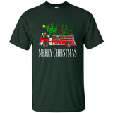 Firetruck Santa Sleigh Merry Christmas Firefighter - Shirt