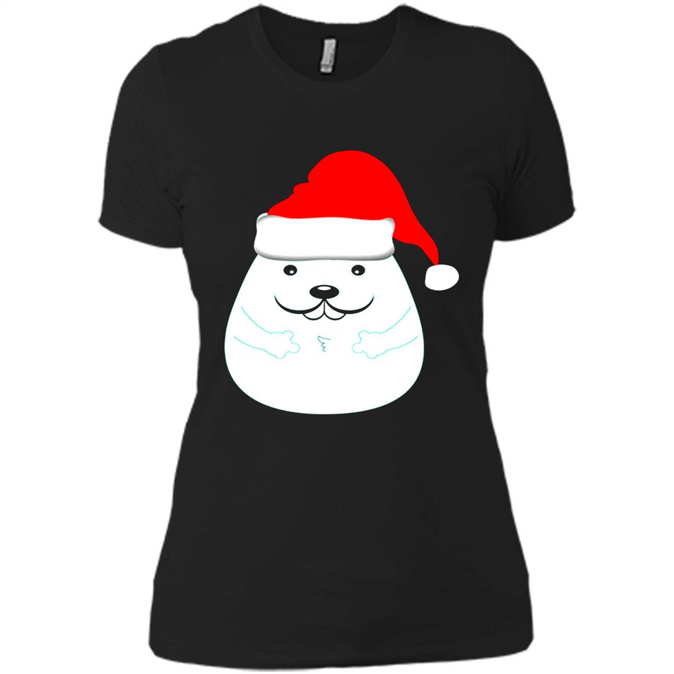 Funny Hamster Christmas t-shirt Santa Hat - Ladies' Boyfriend T-Shirt