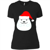 Funny Hamster Christmas t-shirt Santa Hat - Ladies' Boyfriend T-Shirt