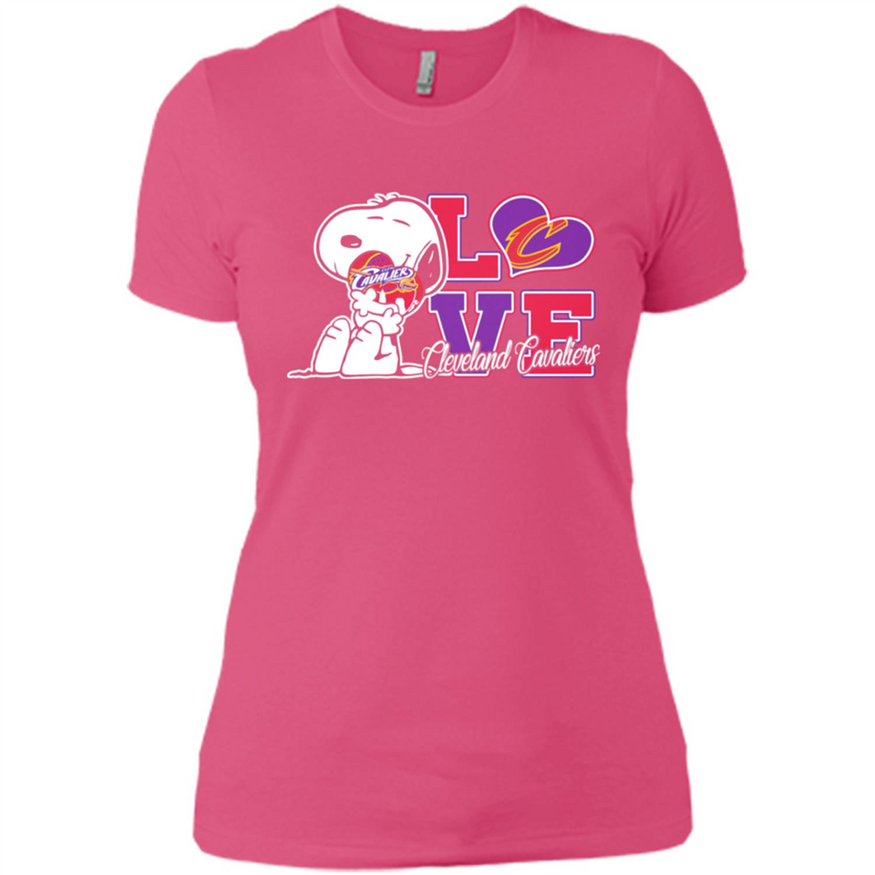 Snoopy loves NBA Cleveland Cavaliers - Ladies' Boyfriend T-Shirt