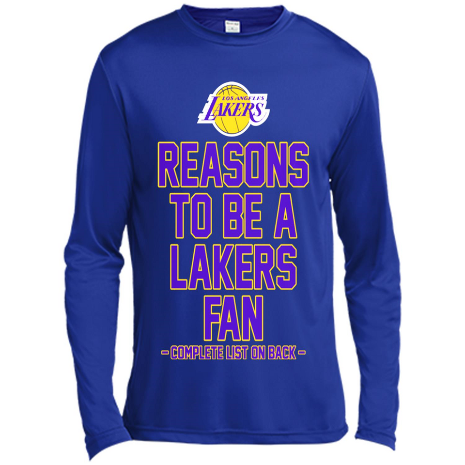 Reasons to be a Los Angeles Lakers Fan Complete List on Back - Canvas Long Sleeve T-Shirt