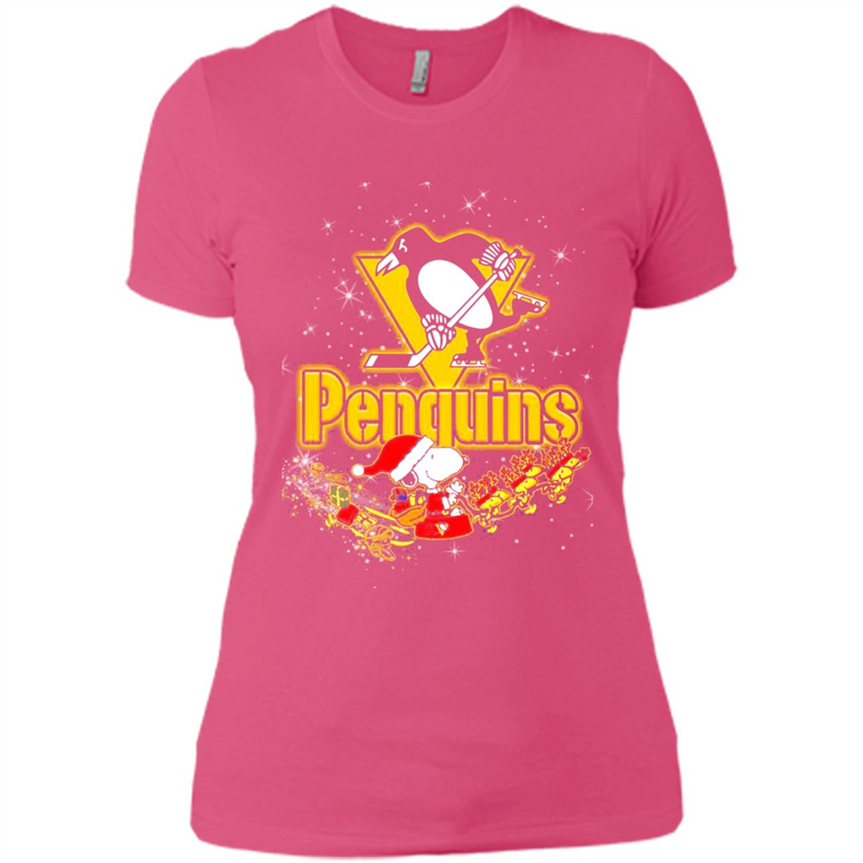 Snoopy Christmas Pittsburgh Penguins - Ladies' Boyfriend T-Shirt