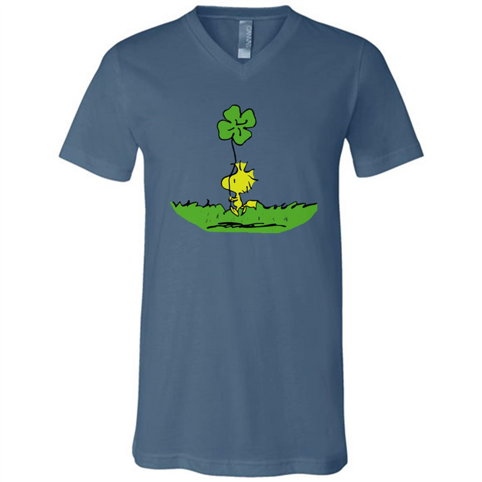 Snoopy Woodstock Shamrock - Canvas Unisex V-Neck