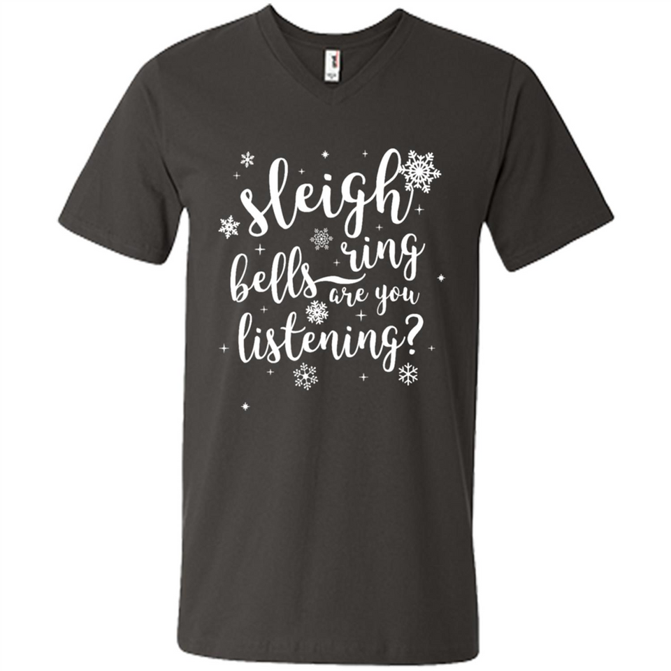 Sleigh Bells Ring Are You Listening Christmas Carol - Men's V-Neck