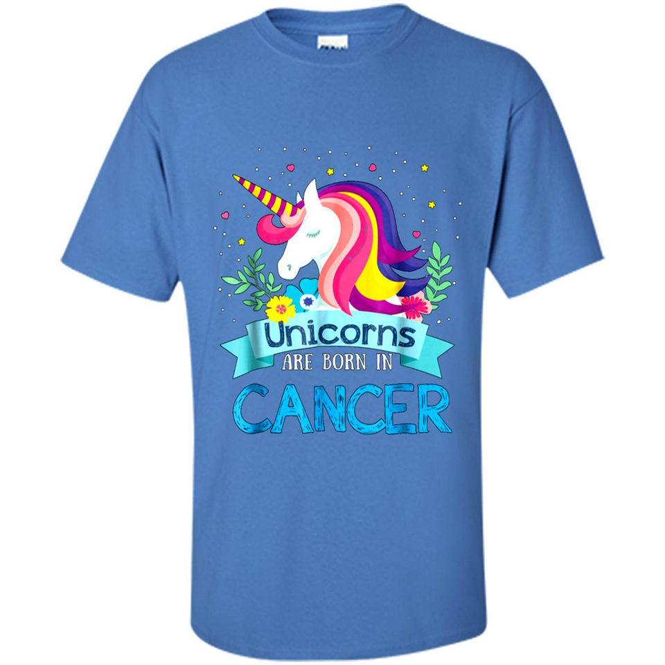 Unicorns are born in Cancer Birthday Rainbow Gift Custom Ultra Cotton