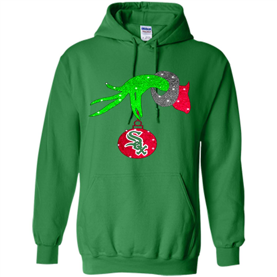 GRINCH HAND HOLDING CHICAGO WHITE SOX GLITTER CHRISTMAS PINGPONG