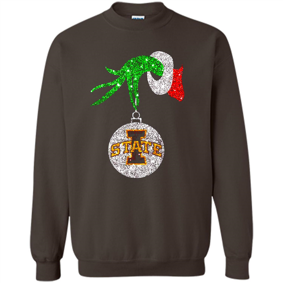 Amazing Iowa State Cyclones Glitter Grinch Monogram Ornament Christmas Gift - Sweatshirt
