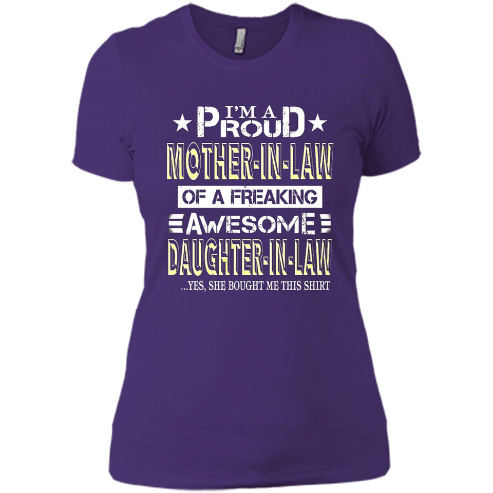 I'm A Proud Mother In Law Of A Freaking Awesome Daughter - Ladies' Boyfriend T-Shirt