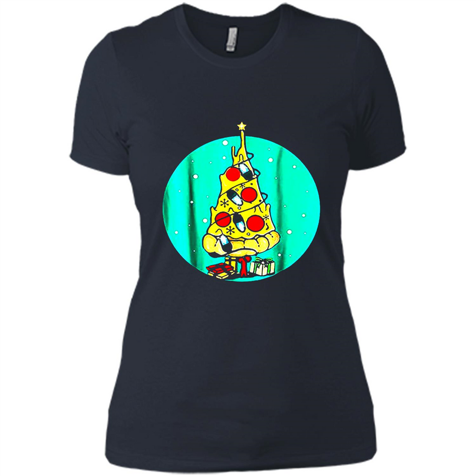 Funny Pizza Ugly Christmas Sweater Xmas Pizza Tree - Ladies' Boyfriend T-Shirt