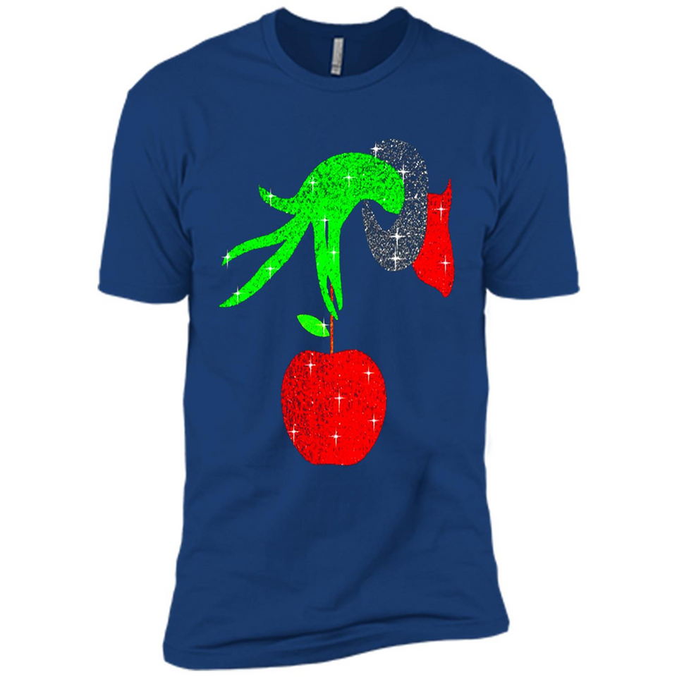 Christmas The Grinch Hand Holding Apple Ornament sweater - Premium Short Sleeve T-Shirt