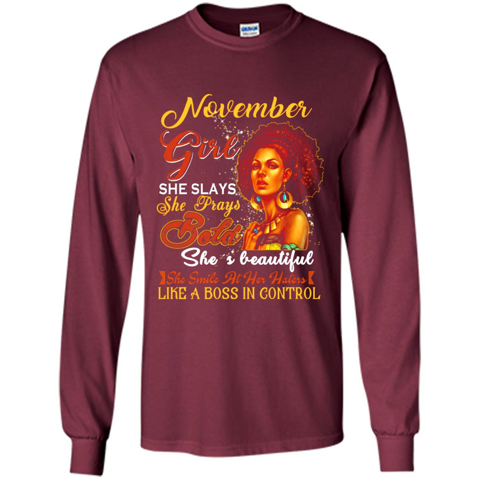November Girl She Slays She Prays Beautiful Birthday PINGPONG
