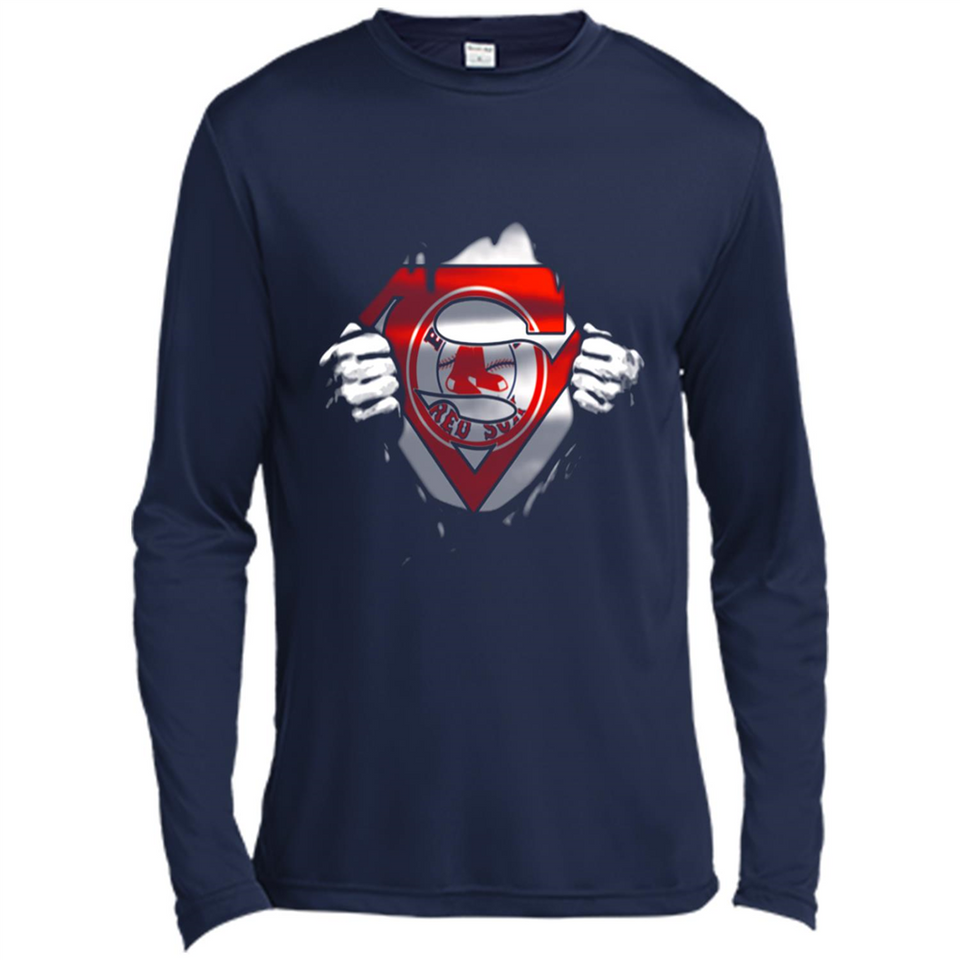 Boston Red Sox And Superman Fans - Canvas Long Sleeve T-Shirt