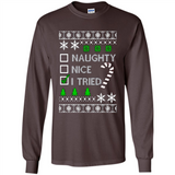 Naughty Nice I Tried Christmas sweatshirt PINGPONG