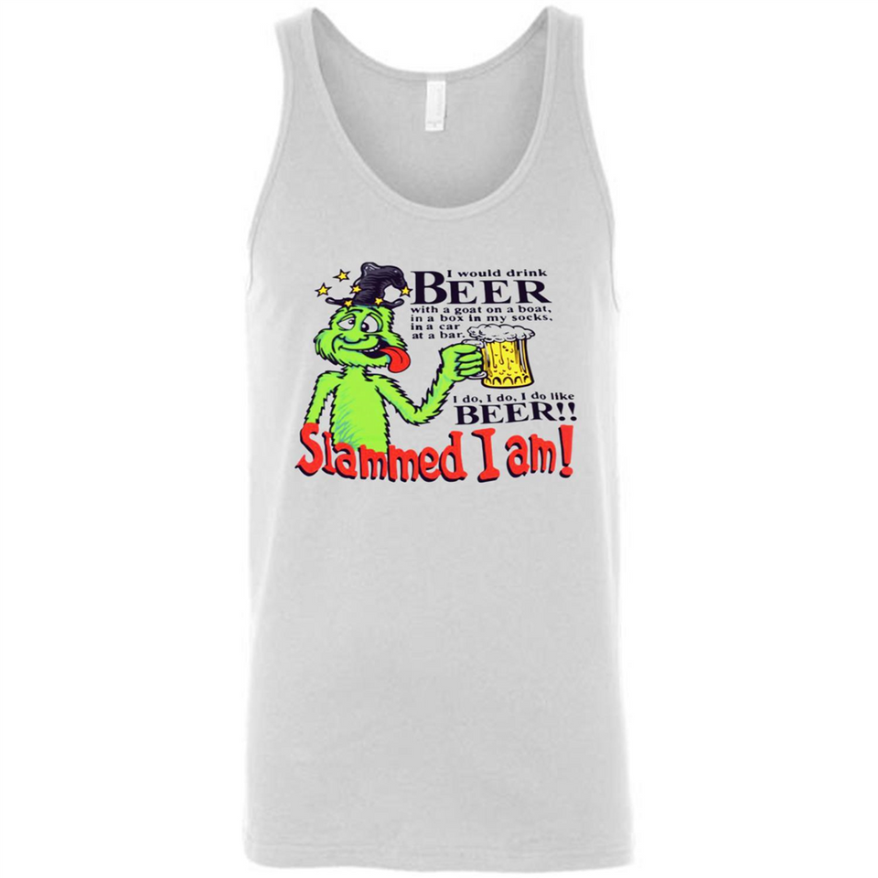 Slammed I Am I Would Drink Beer With A Goat On A Boat Shirt - Canvas Unisex Tank
