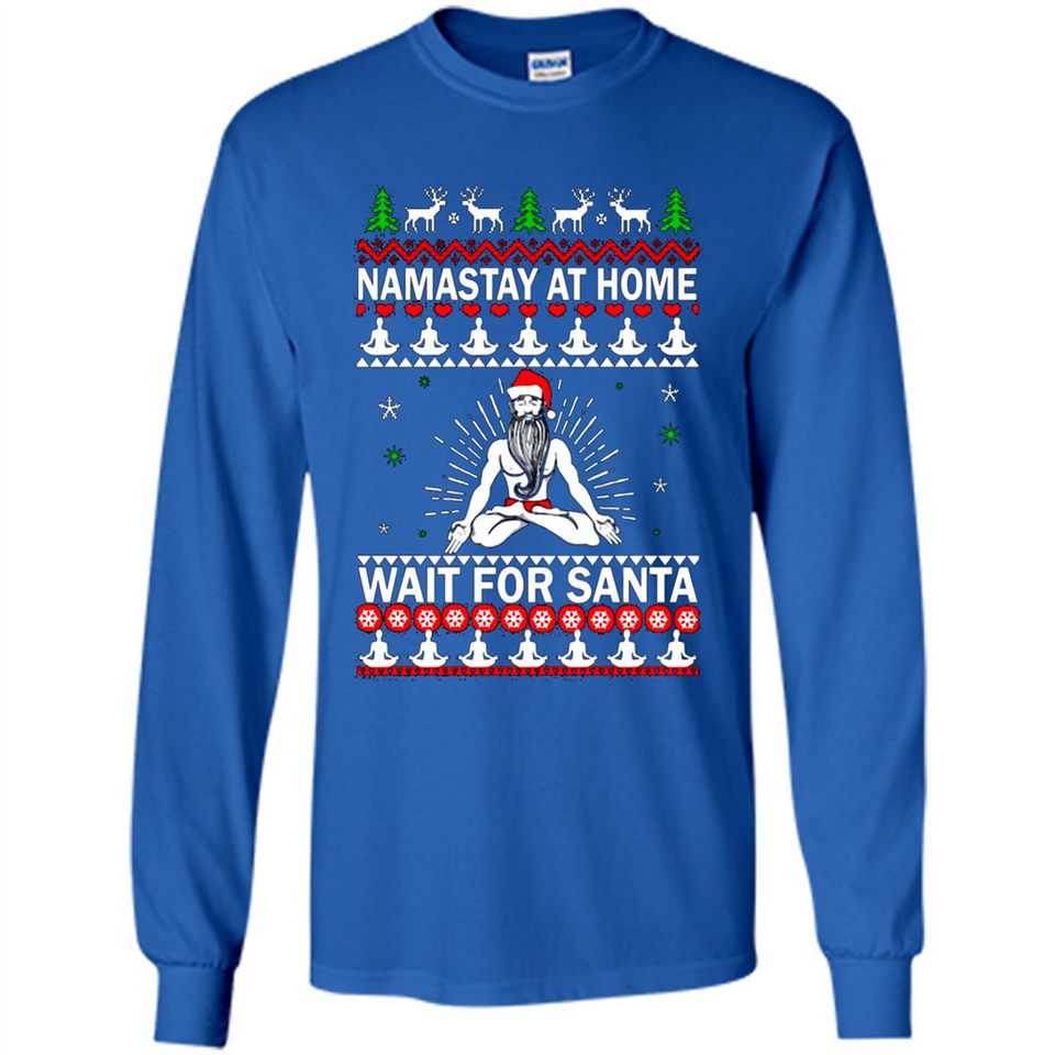 Namastay at home and wait for Santa Christmas sweatshirt PINGPONG