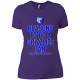 Reasons to be a Memphis Grizzlies Fan Complete List on Back - Ladies' Boyfriend T-Shirt