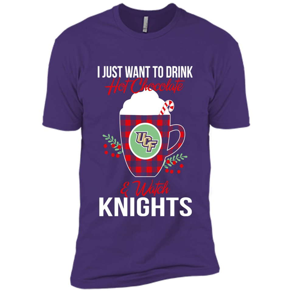 I Just Want To Drink Hot Chocolate & Watch UCF Knights Ugly Christmas Sweater PINGPONG