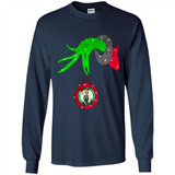 GRINCH HAND HOLDING BOSTON CELTICS NBA GLITTER CHRISTMAS PINGPONG