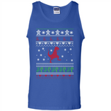 Dinosaur and Santa Ugly Christmas Sweater - Tank Top
