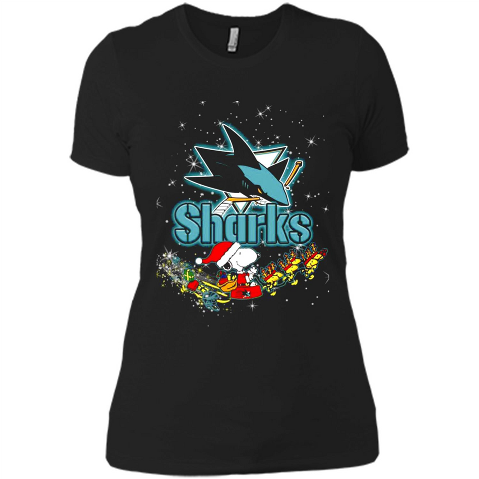 Snoopy Christmas San Jose Sharks - Ladies' Boyfriend T-Shirt