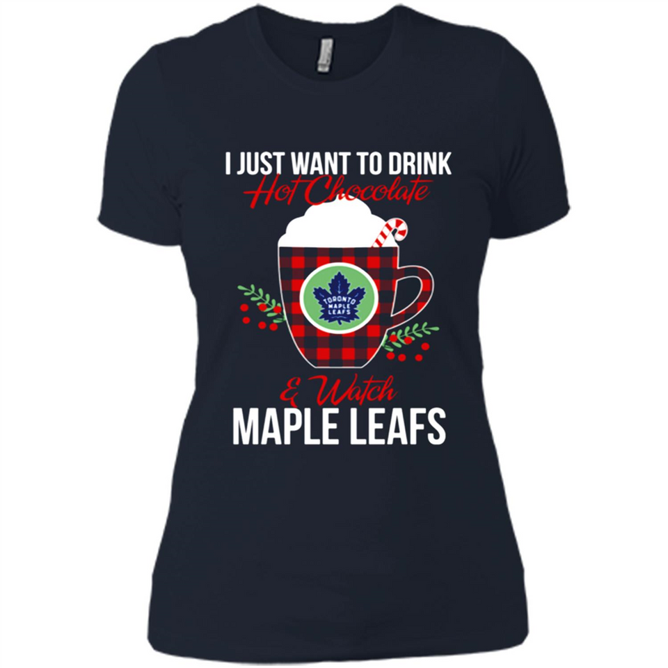 I Just Want To Drink Hot Chocolate & Watch Toronto Maple Leafs Ugly Christmas Sweater PINGPONG