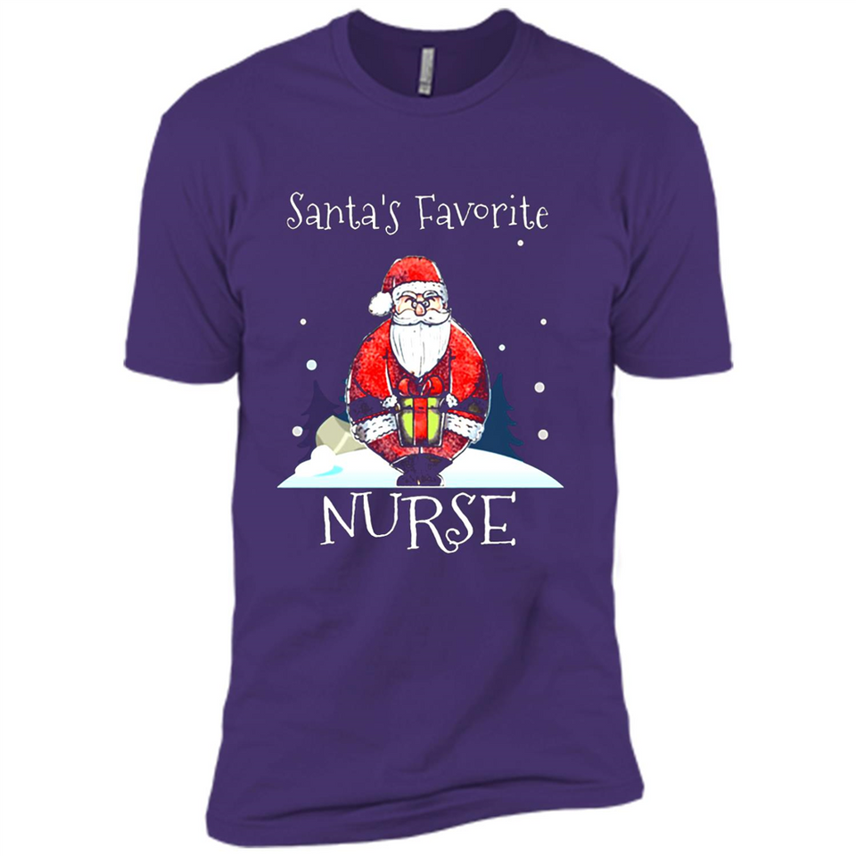 Funny Christmas Nurse Shirt, Santa_s Favorite Nurse - Premium Short Sleeve T-Shirt
